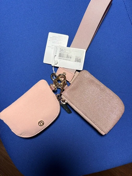 Lululemon Dual Pouch Wristlet limited edition Glitter Pink Champagne Mink Berry - Picture 2 of 7